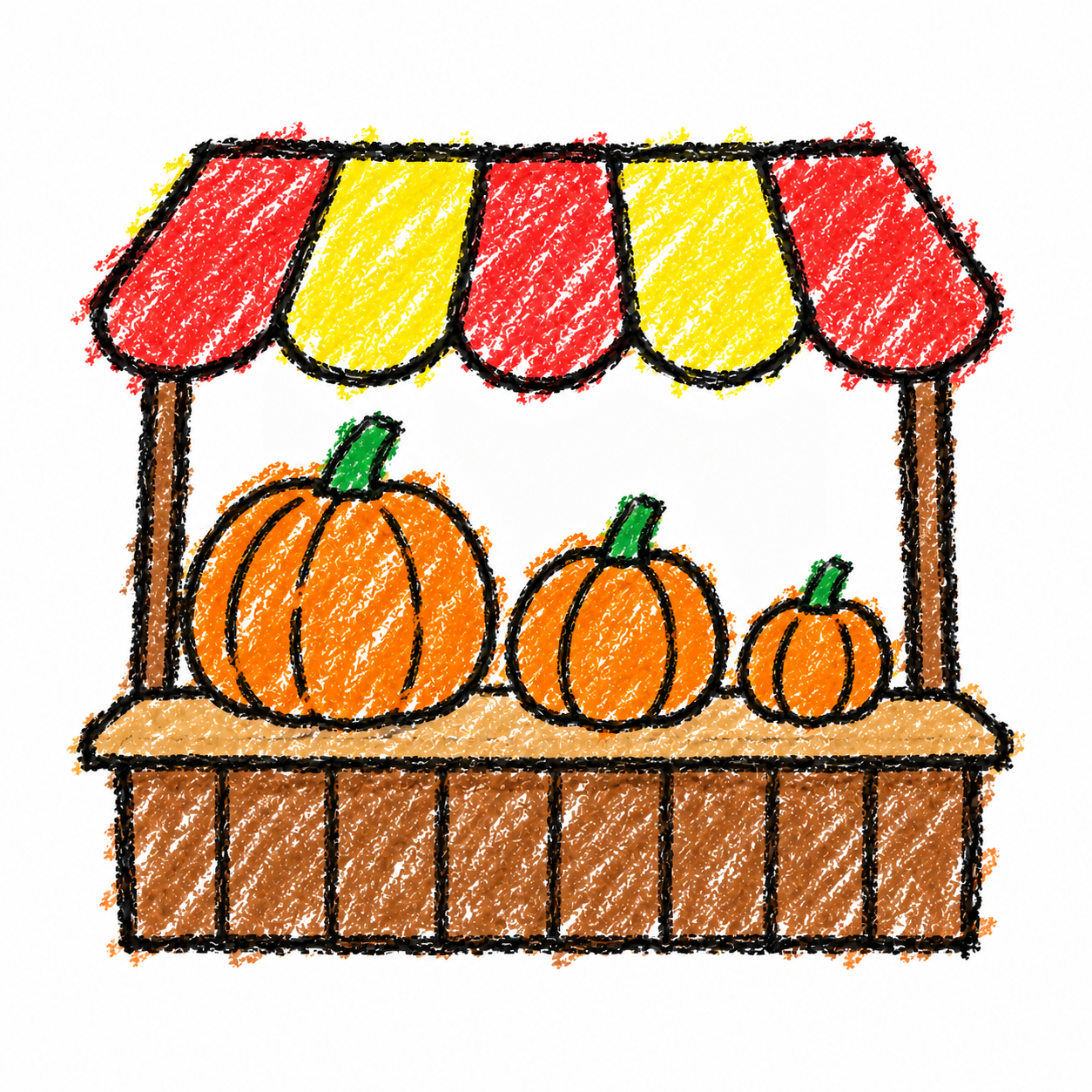 Produce market and pumpkin