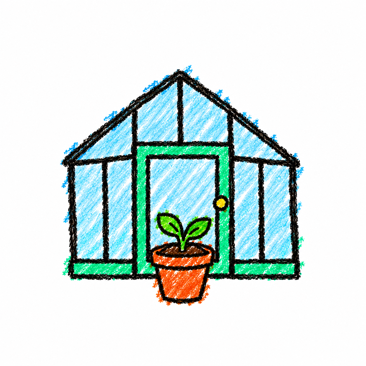 Garden greenhouse and seedling