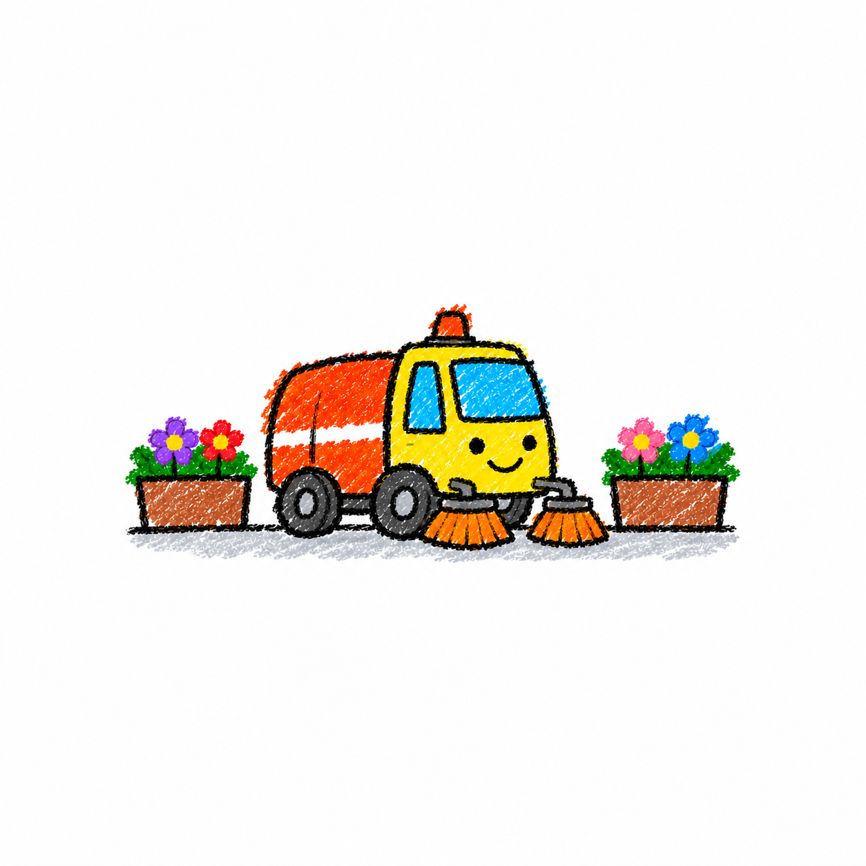 Street sweeper and street planter