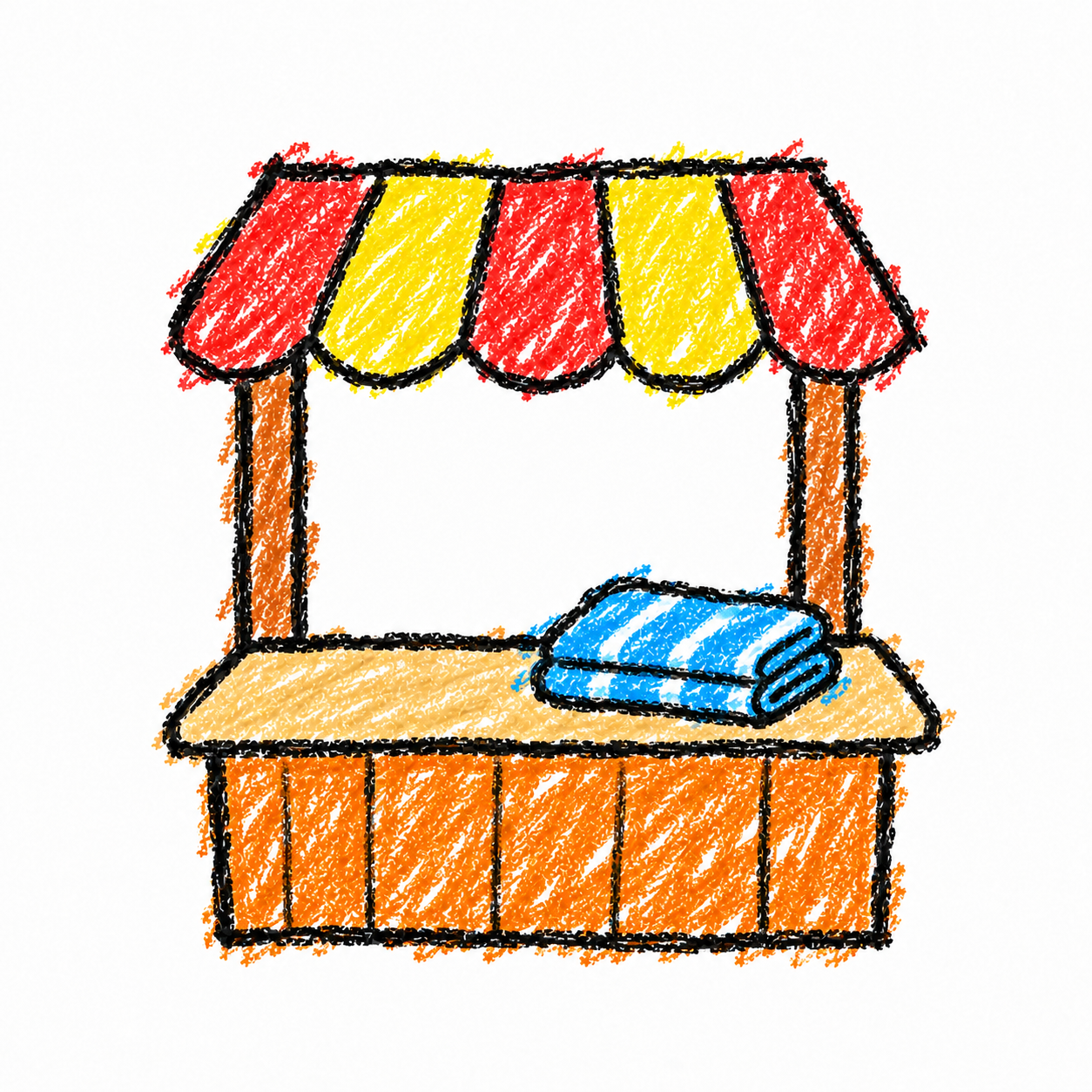 Street kiosk and towel