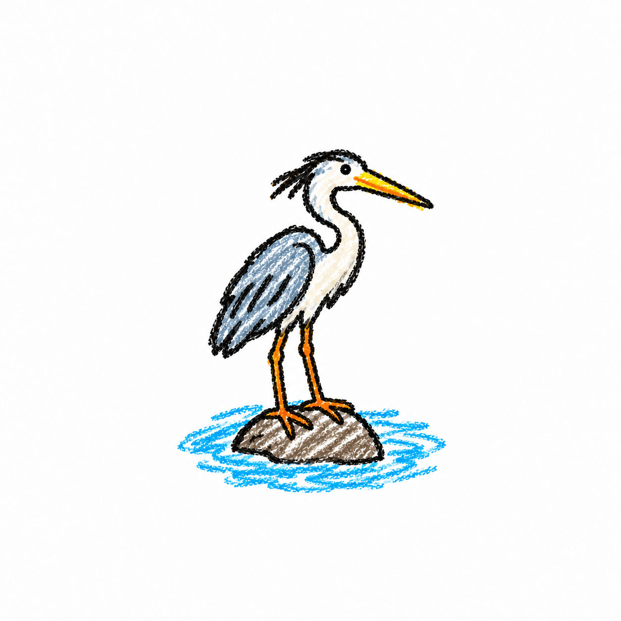 Gray heron Scene