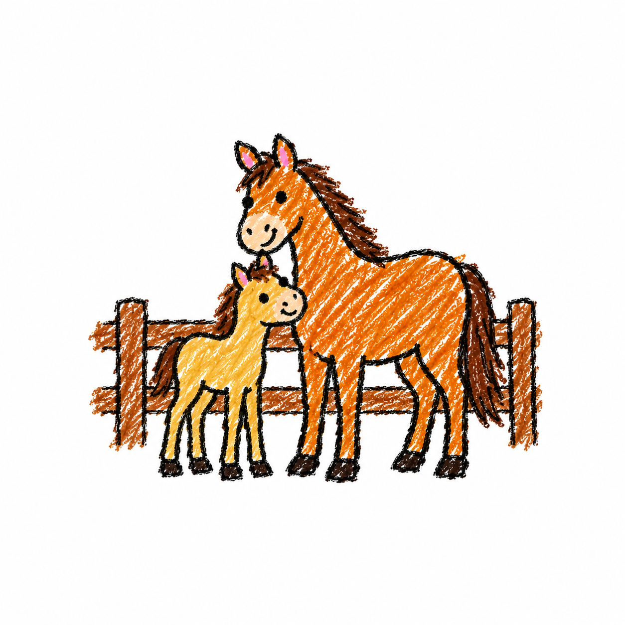 Horse Foal Scene