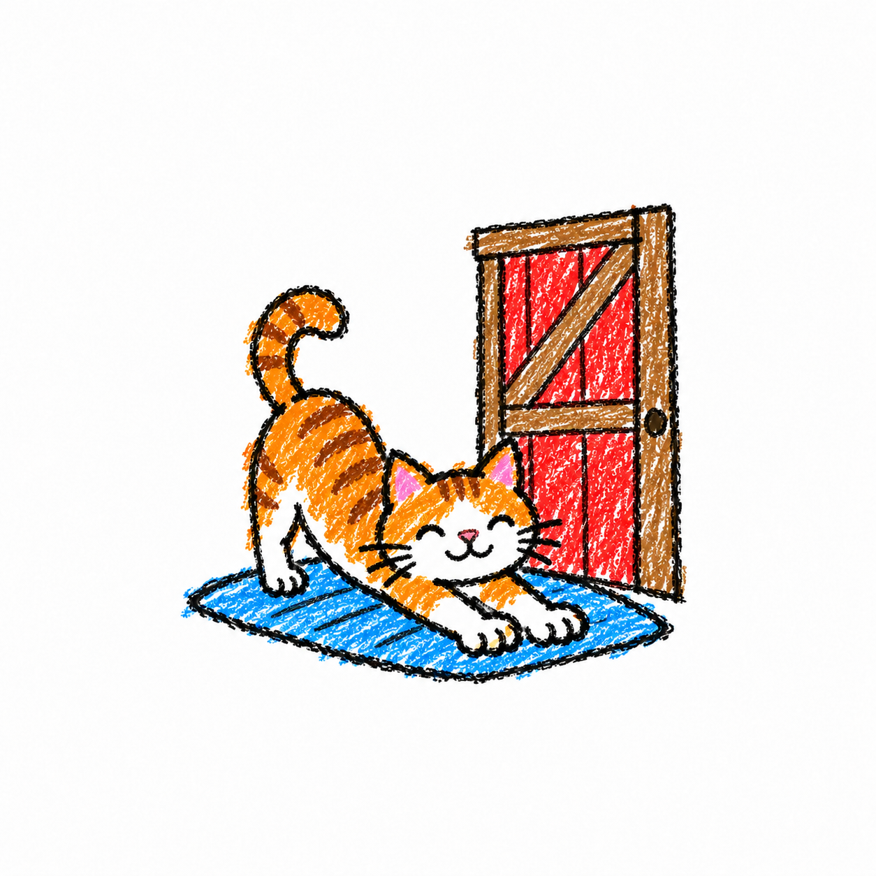 Stretching cat Scene