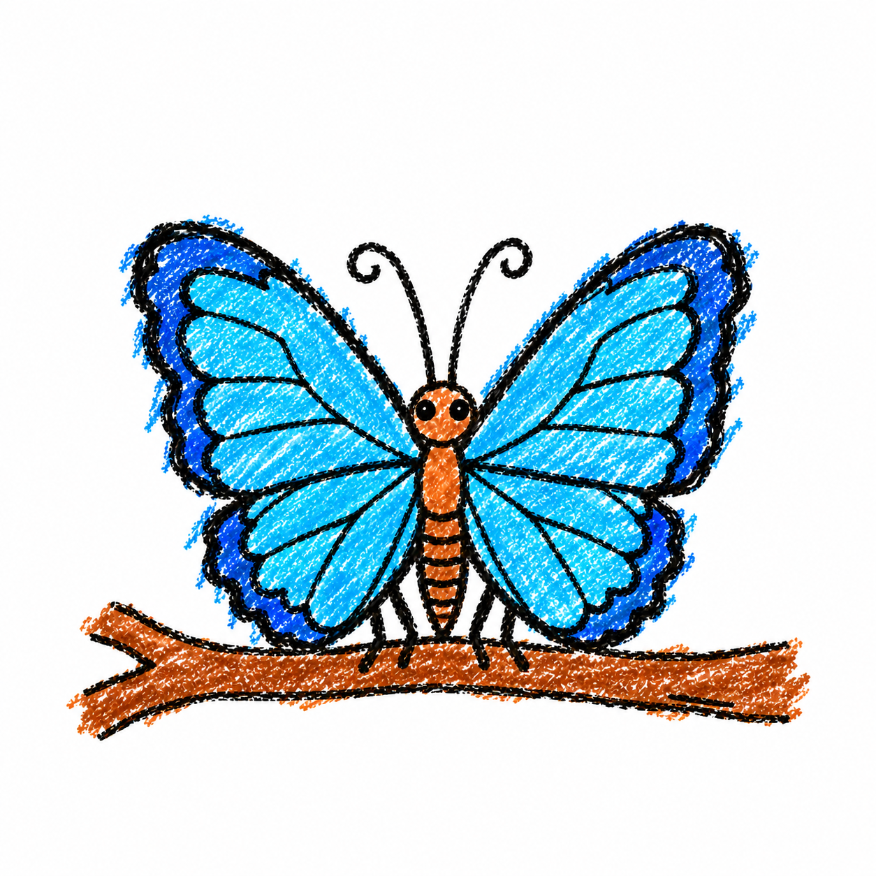 Blue morpho butterfly Scene