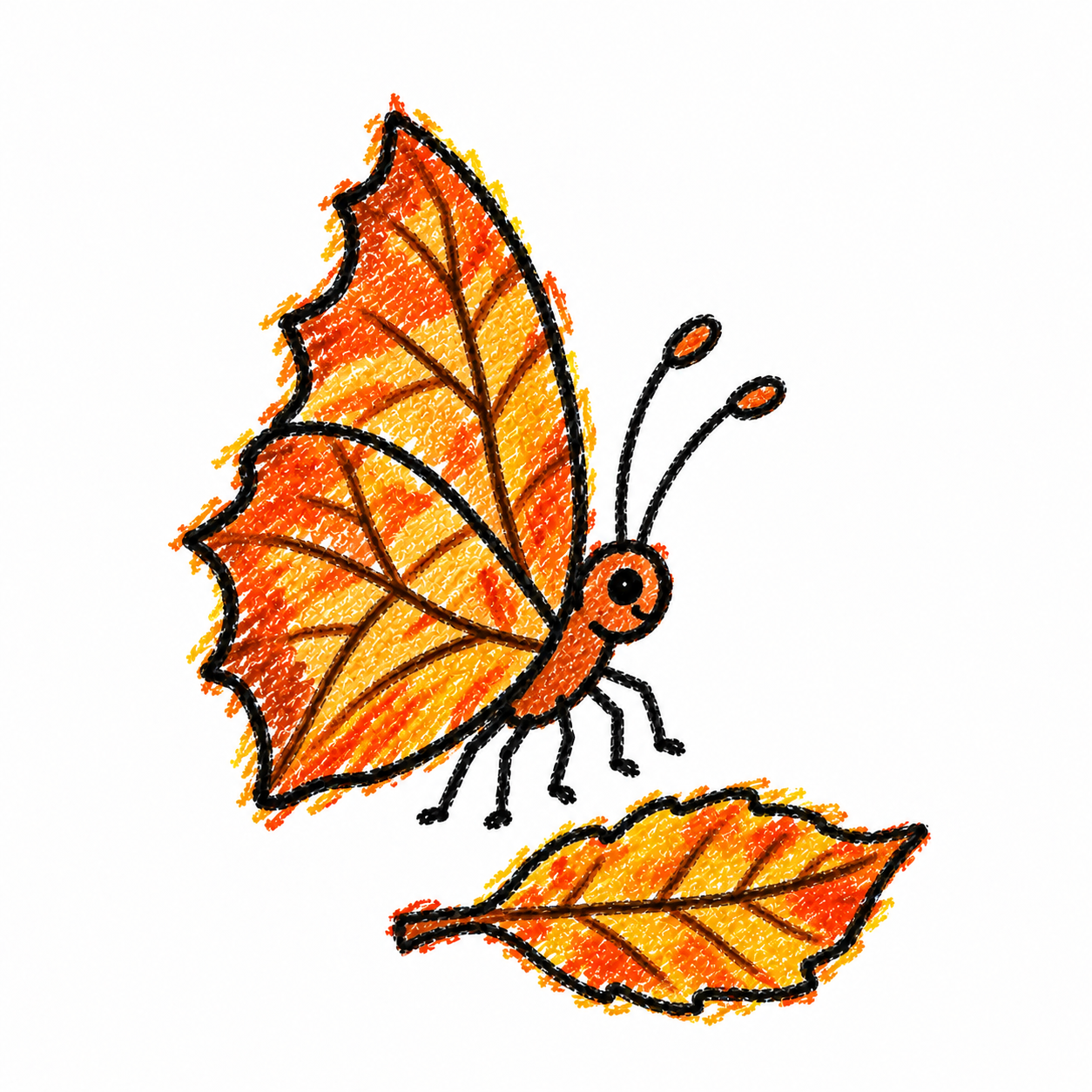 Dead leaf butterfly Scene