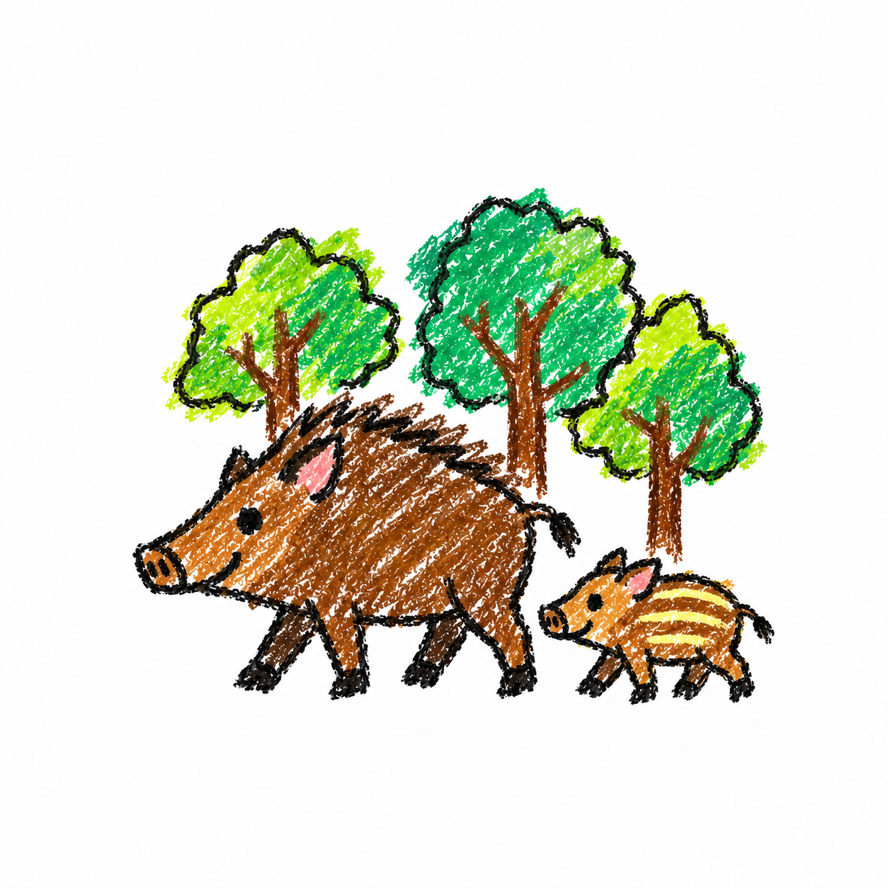 Wild boar in a Scene
