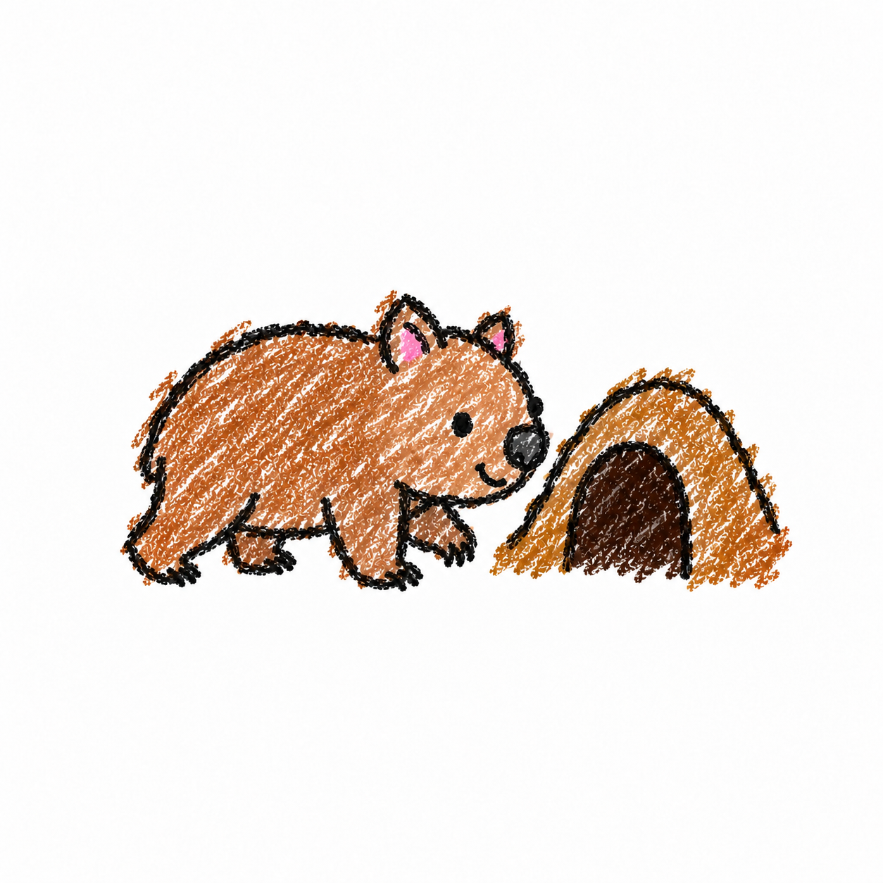 Wombat in a Scene