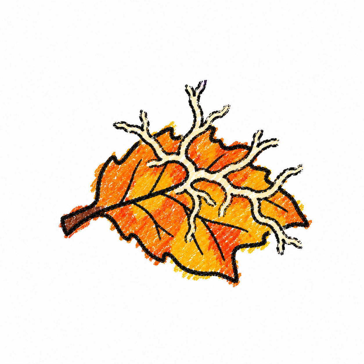 Fungus Decomposing a Fallen Leaf