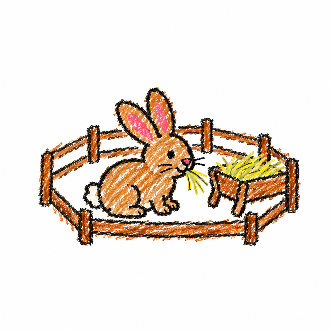 Rabbit Eating Hay