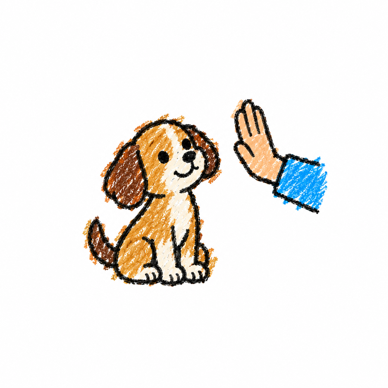 Puppy Learning to Sit