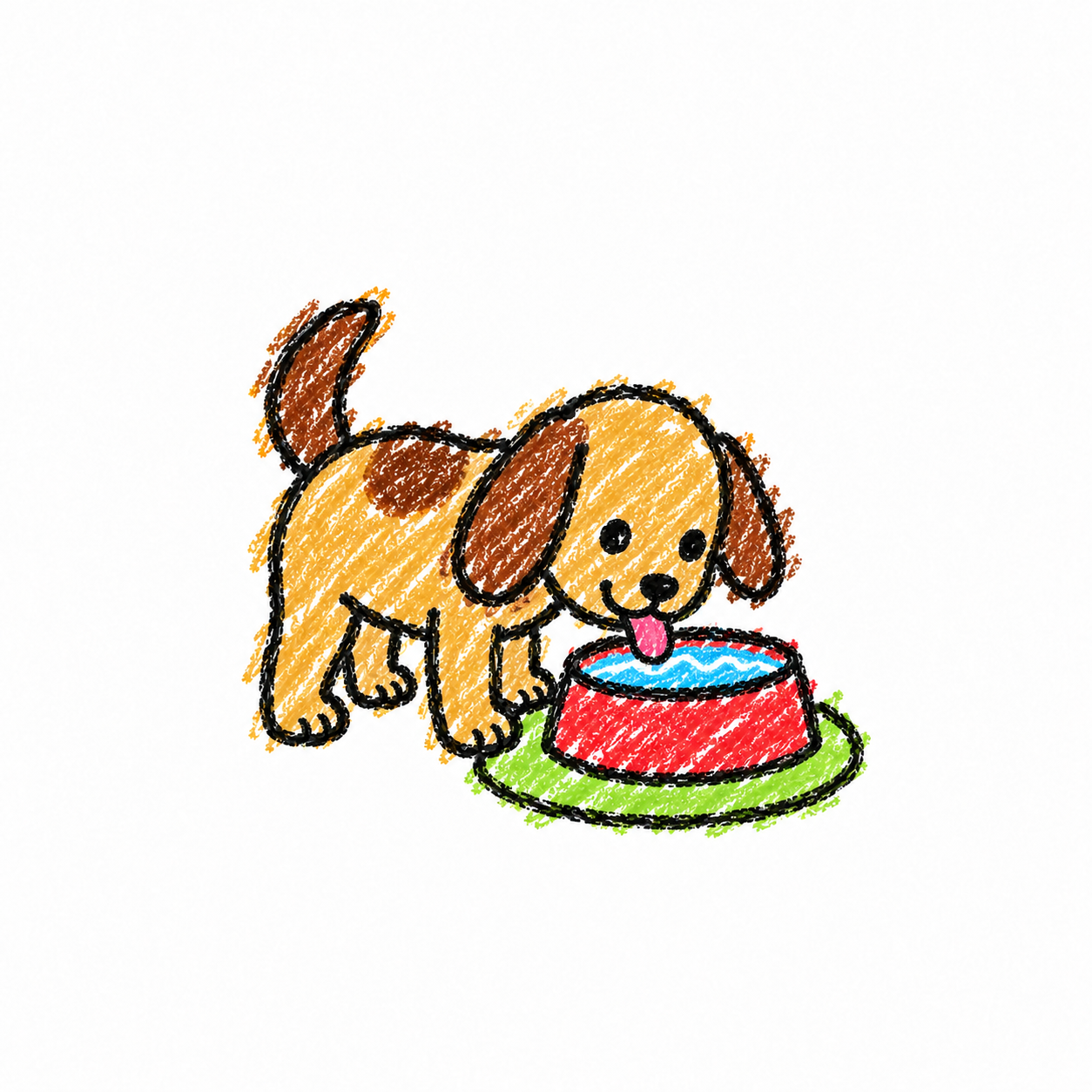 Dog Drinking Scene