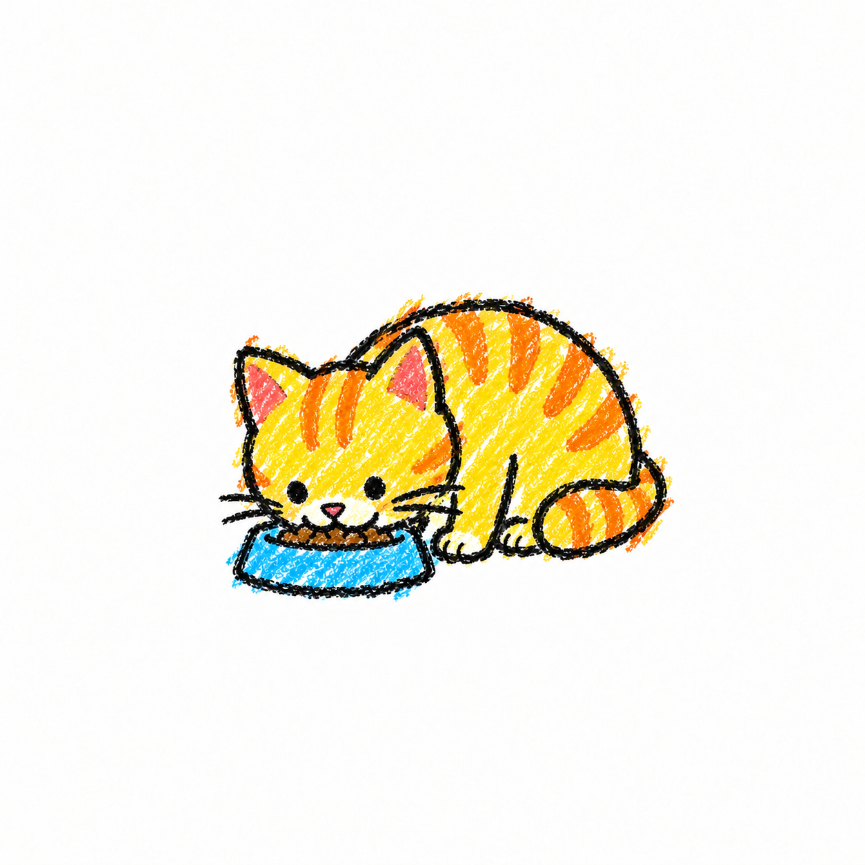 Cat Eating Scene