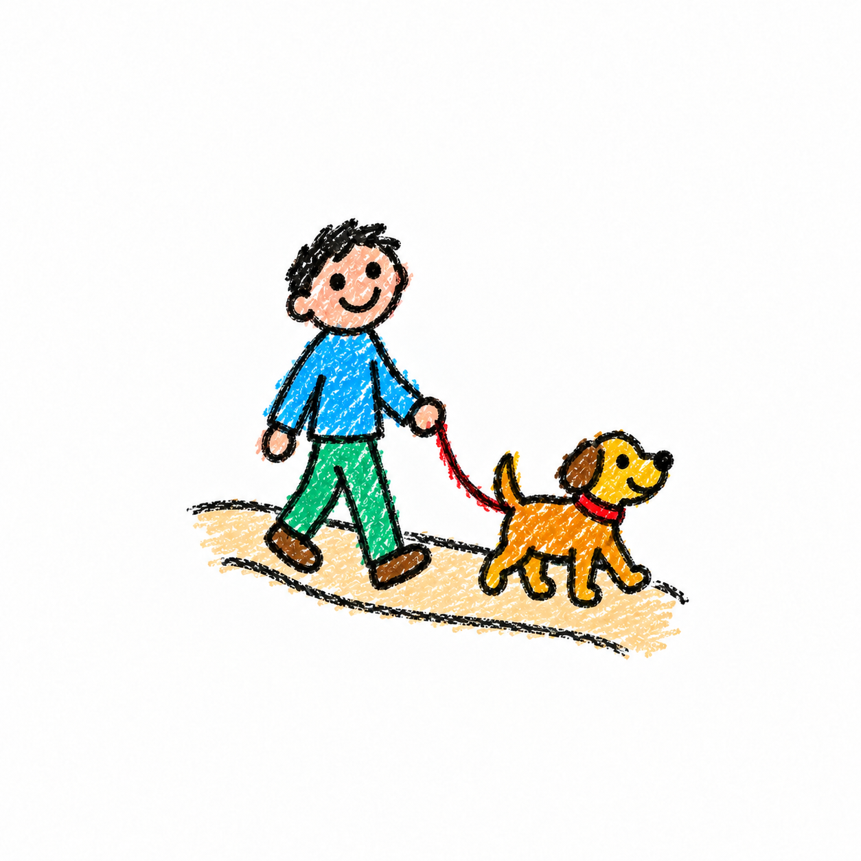 Walking a Dog Scene