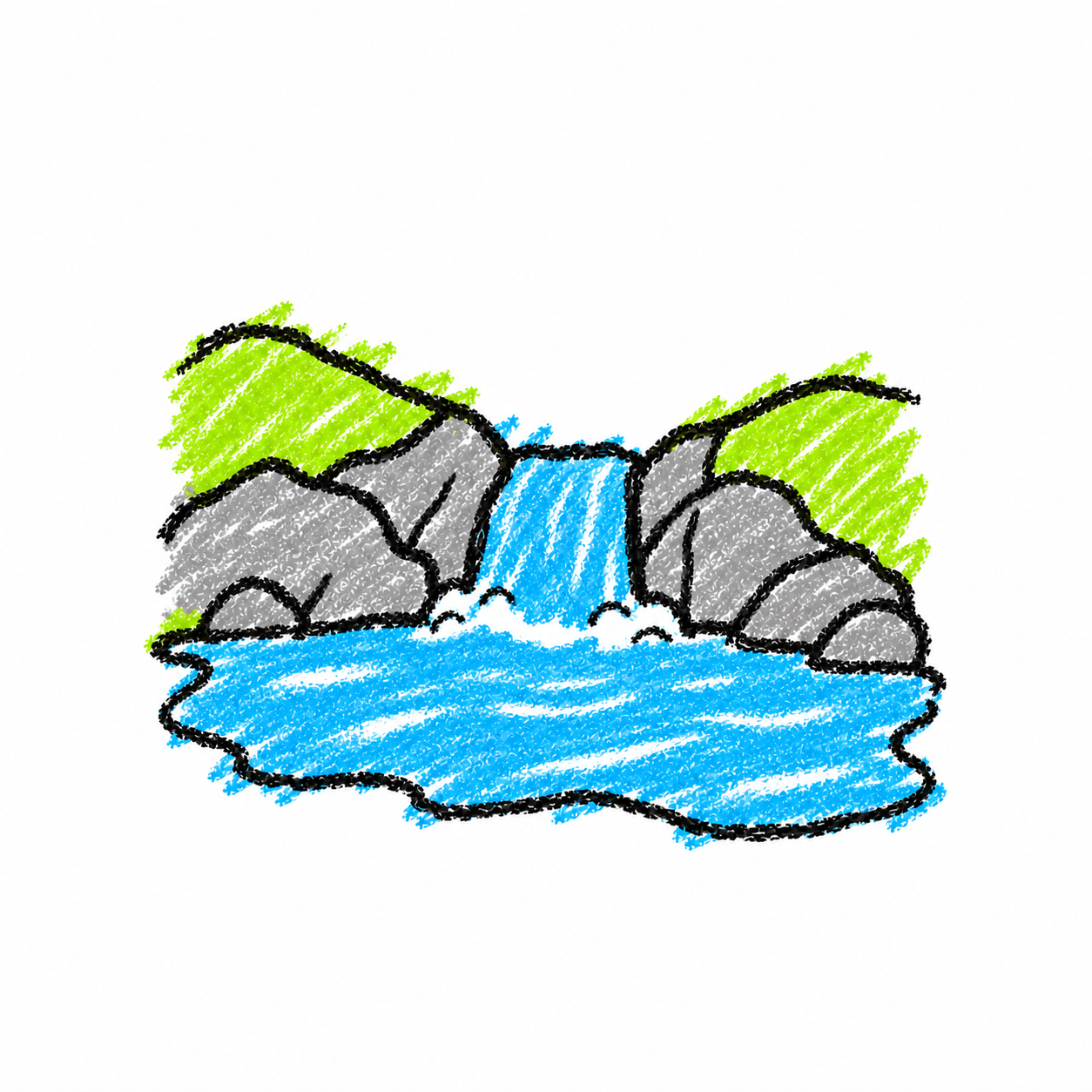 Valley and waterfall
