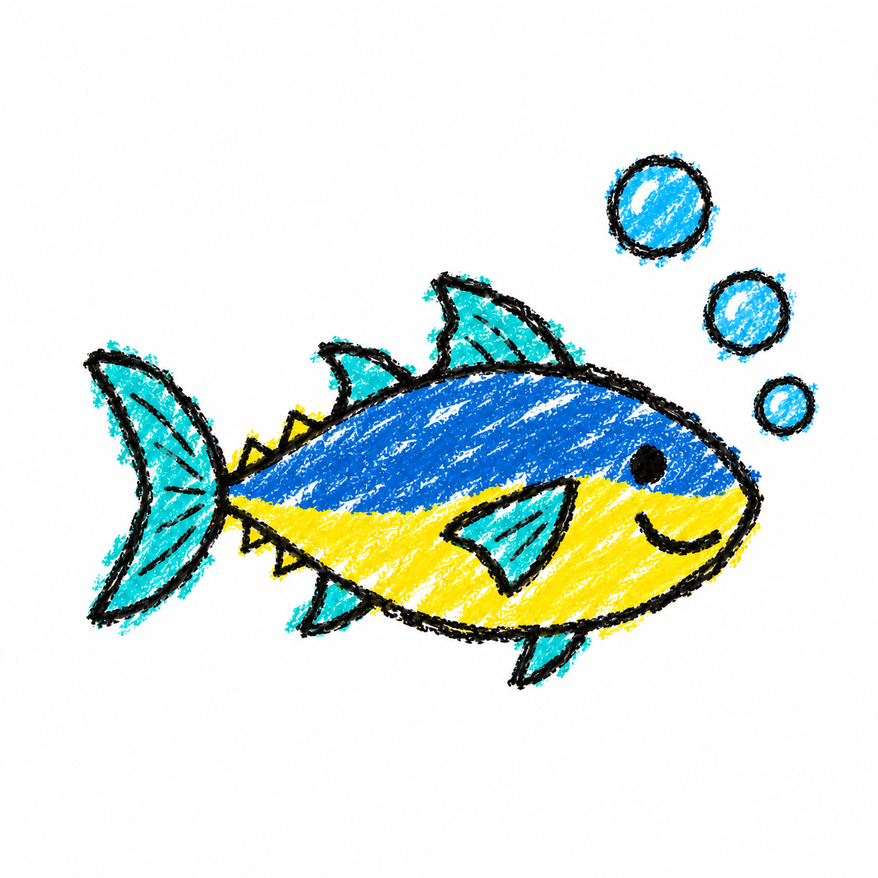 Tuna and bubble trail