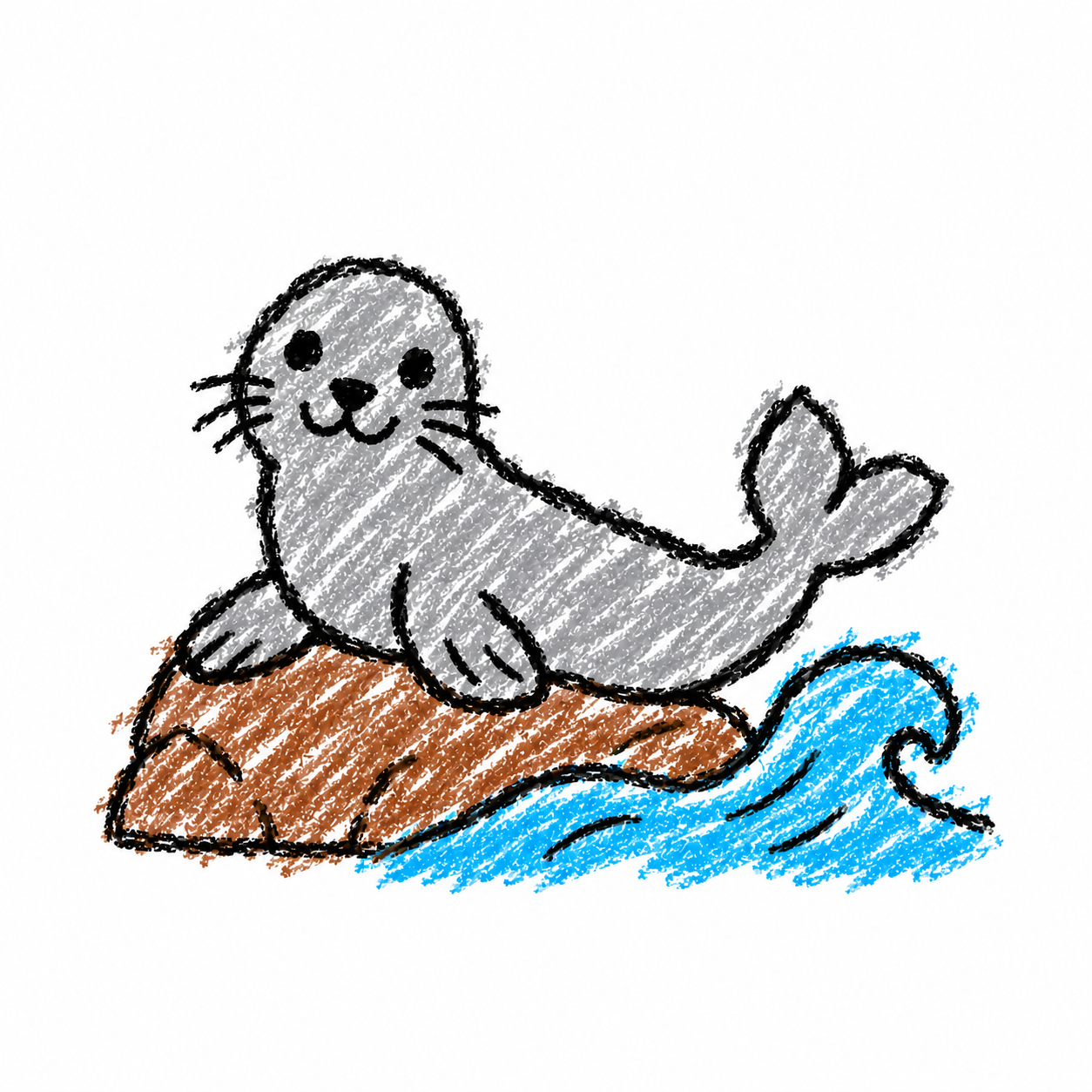 Seal and coastal rocks