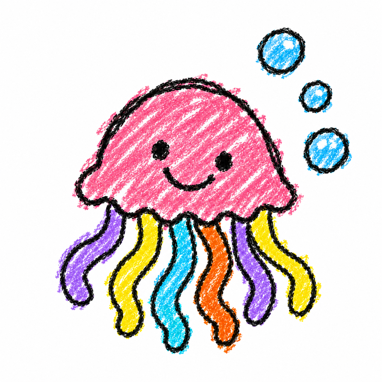 Jellyfish and bubble trail