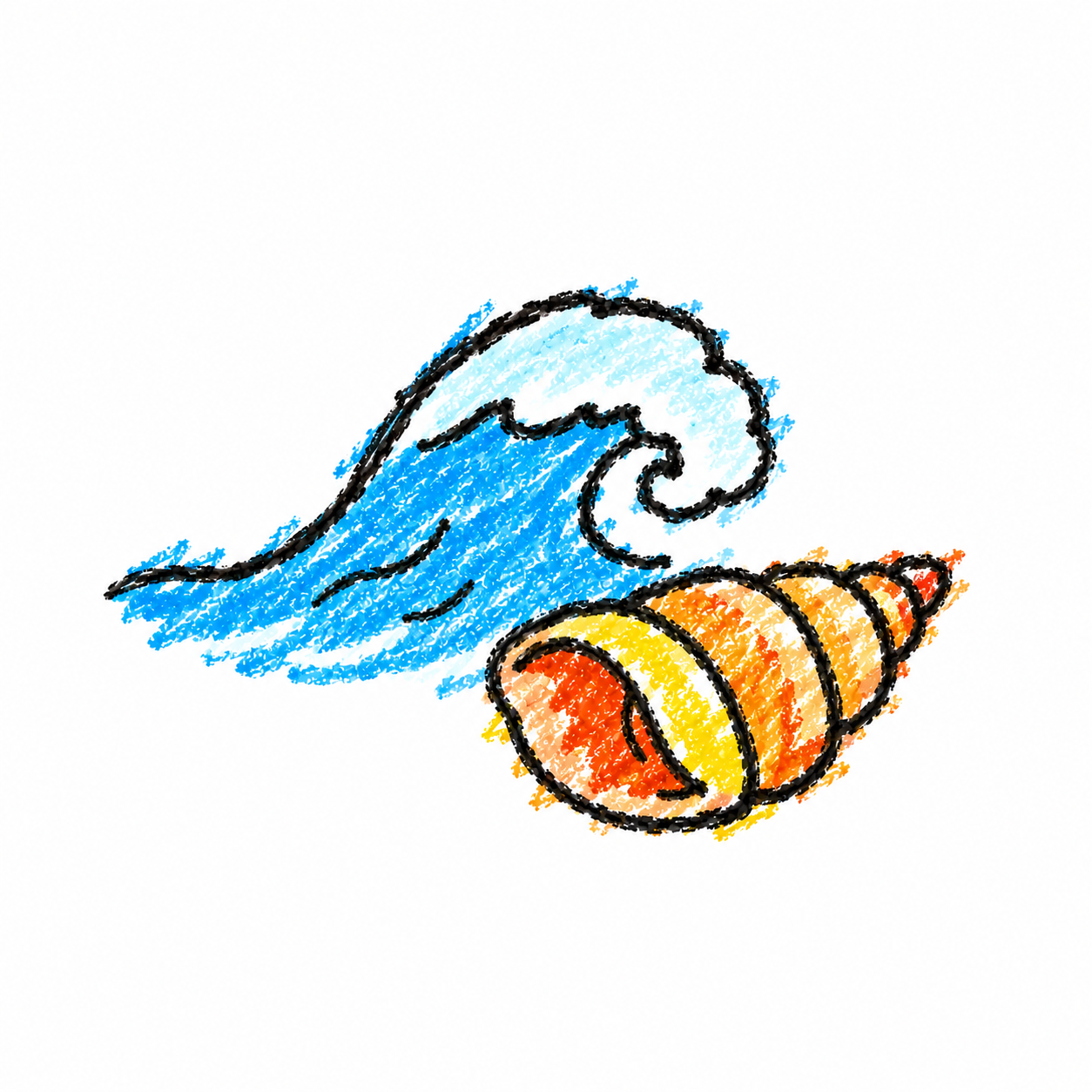 Ocean wave and conch shell