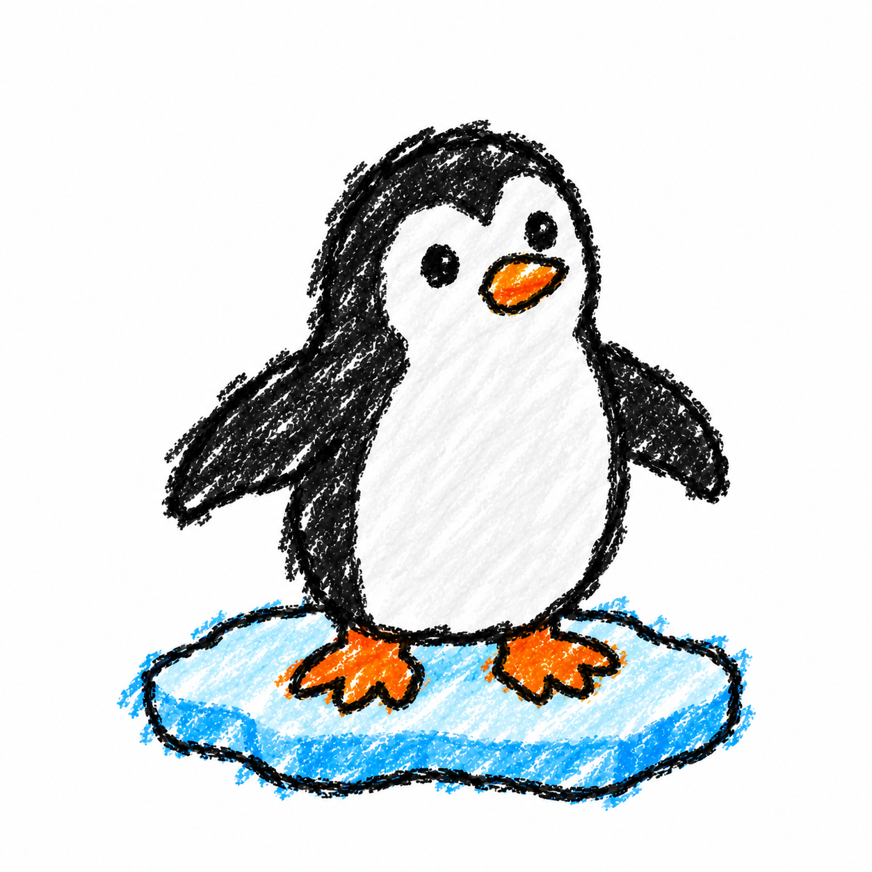 Floating ice and penguin
