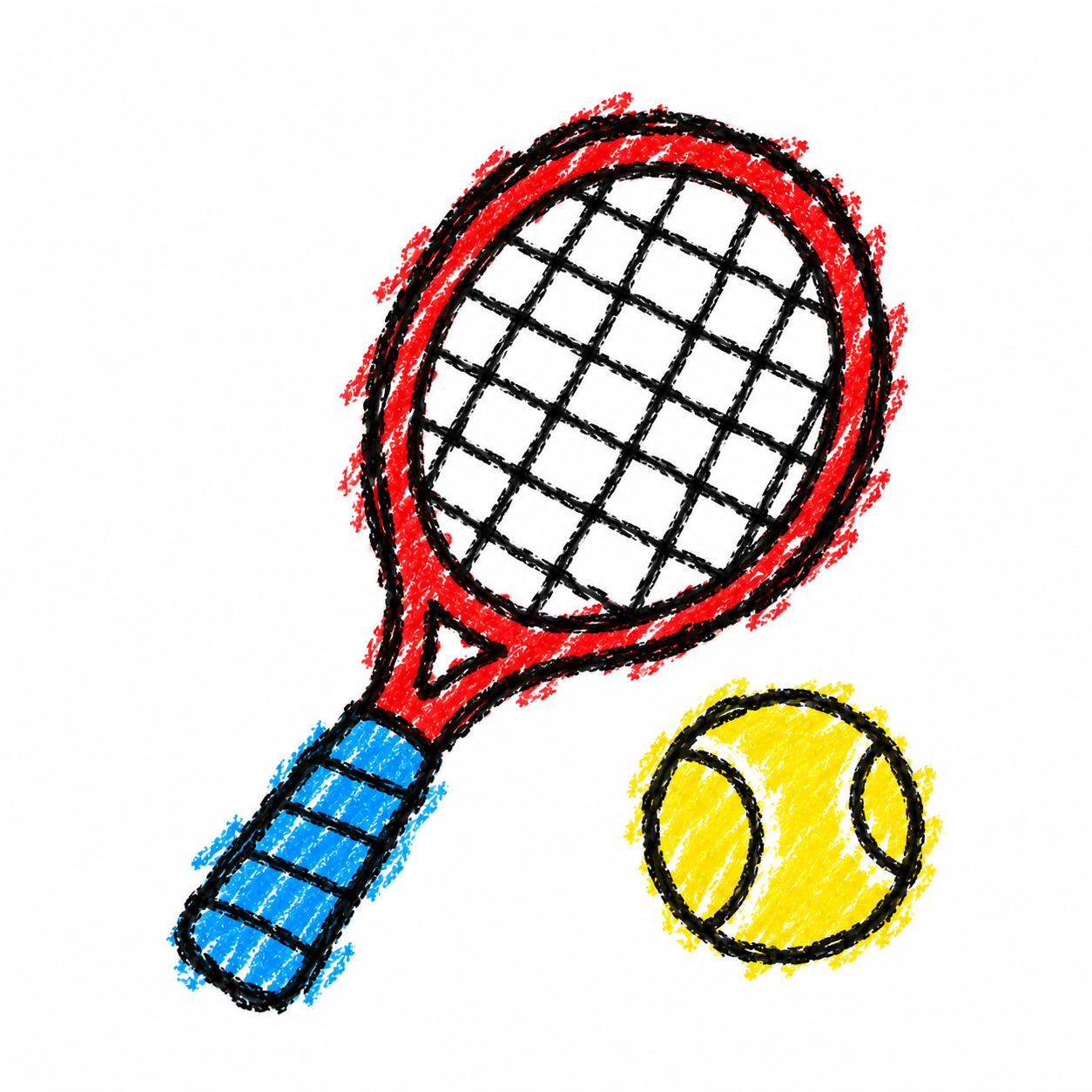 Tennis ball and tennis racket