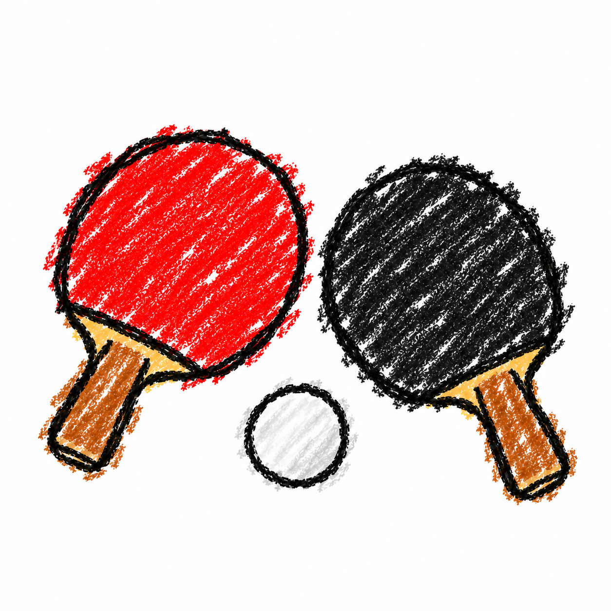 Table tennis ball and table tennis paddle