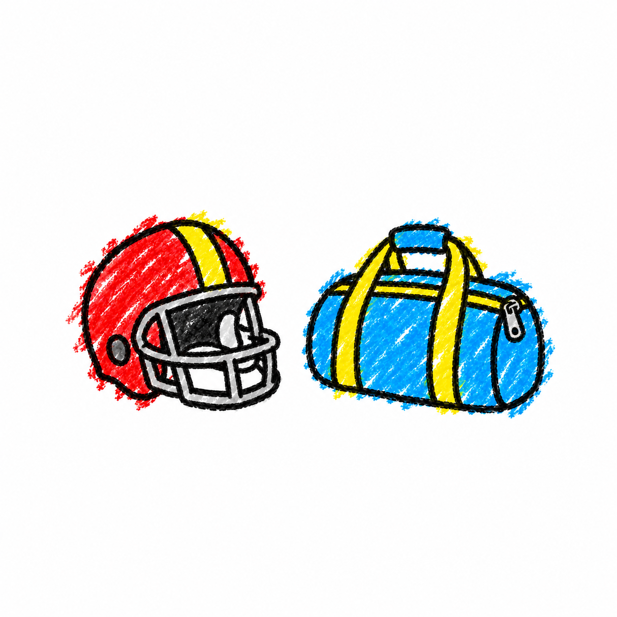 Football helmet and sports bag