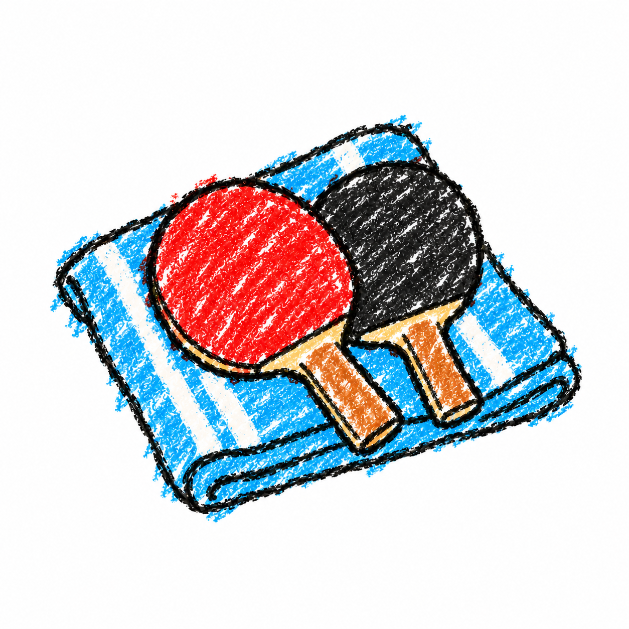 Table tennis paddle and sports towel