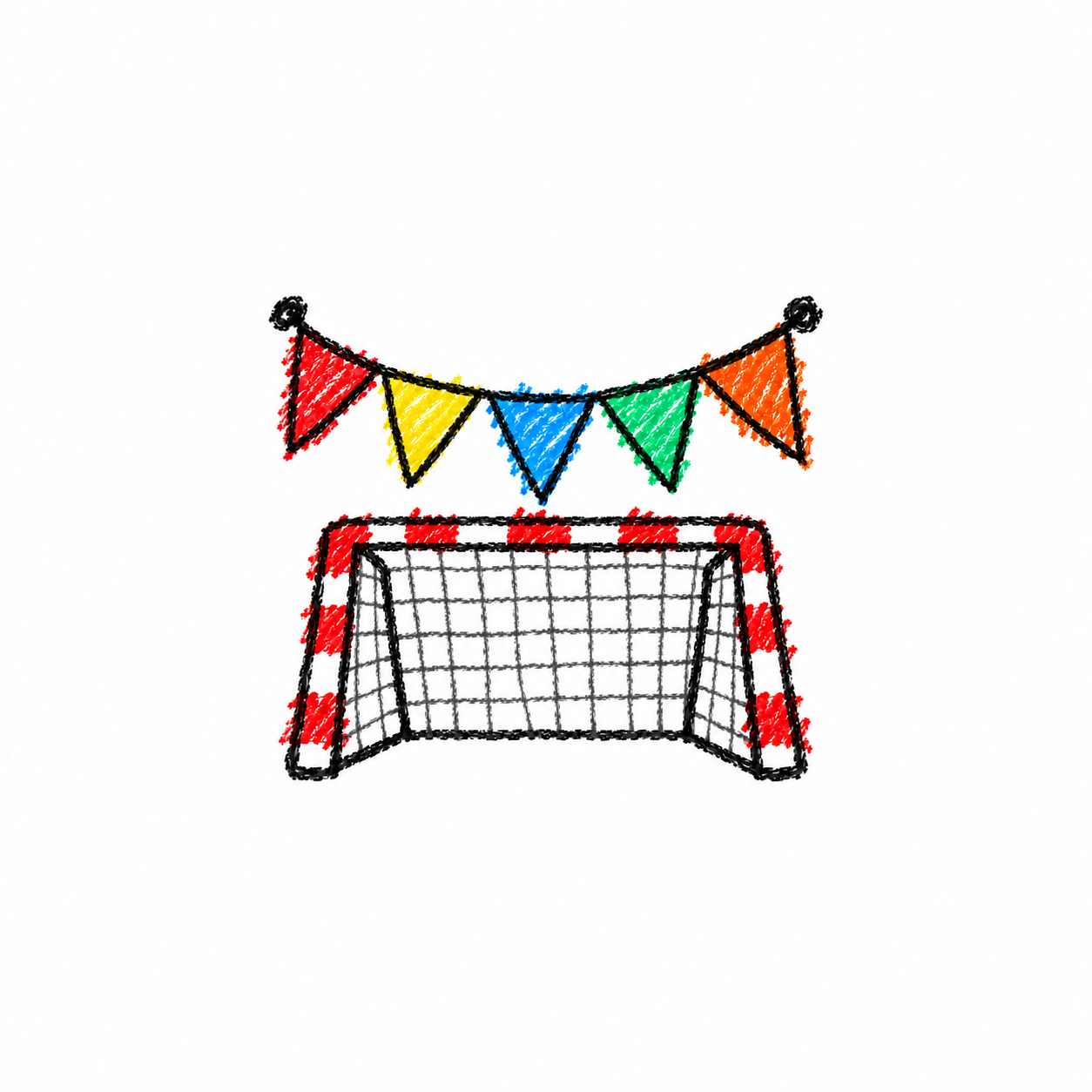 Goal and bunting flags