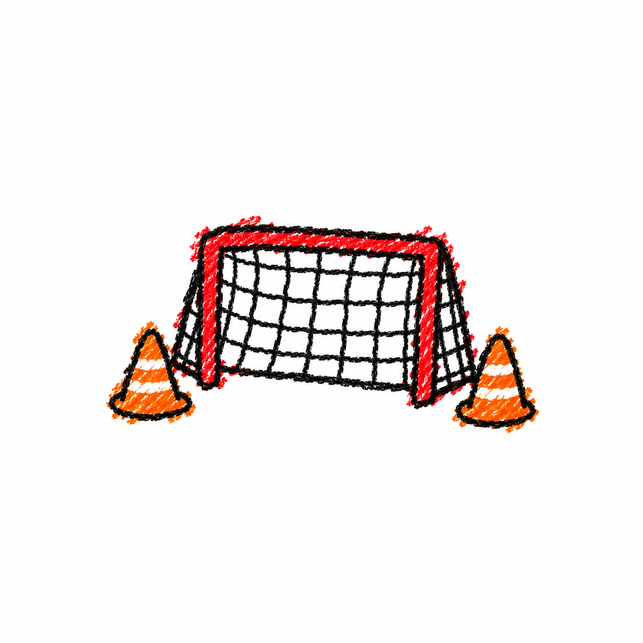 Sports net and training cones