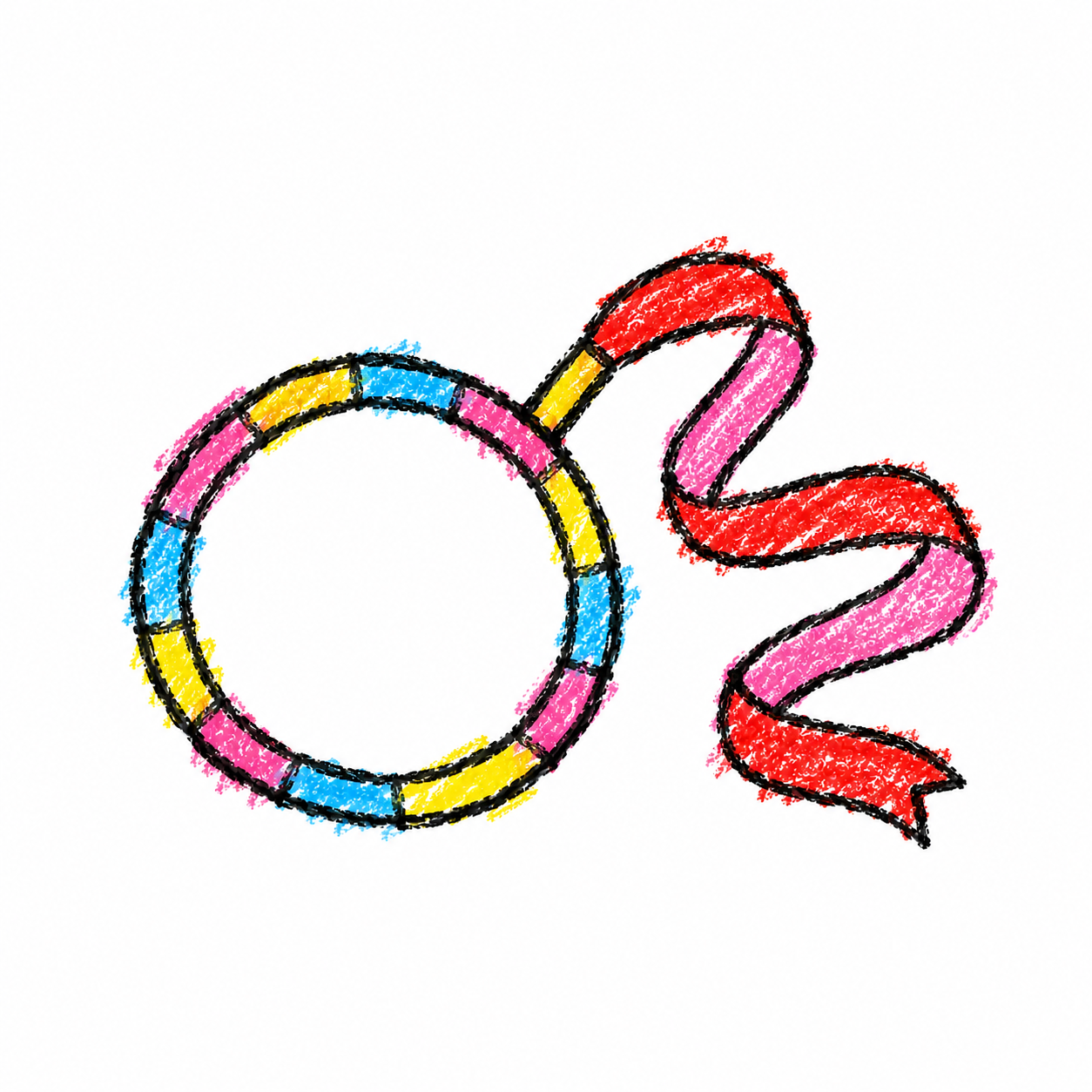Gymnastics hoop and gymnastics ribbon