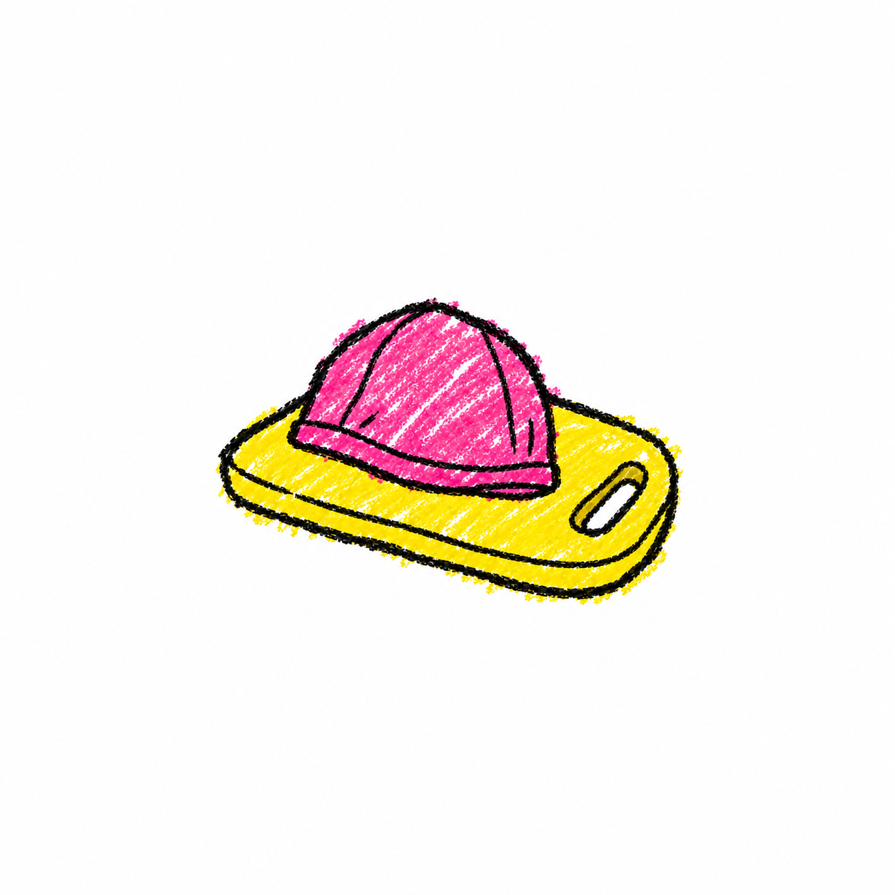 Swim cap and kickboard