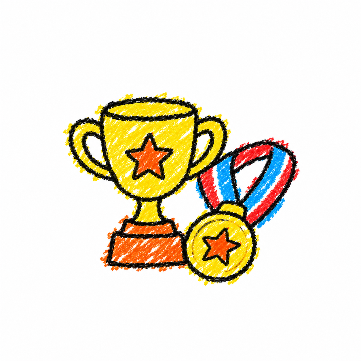 Trophy and medal