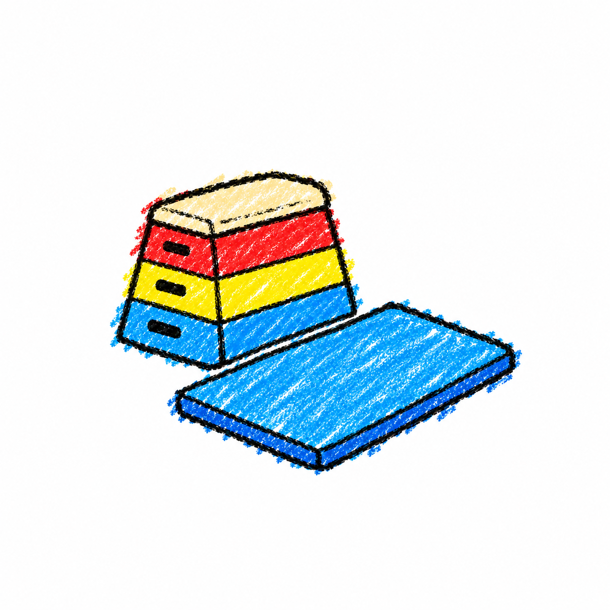 Soft vaulting box and exercise mat