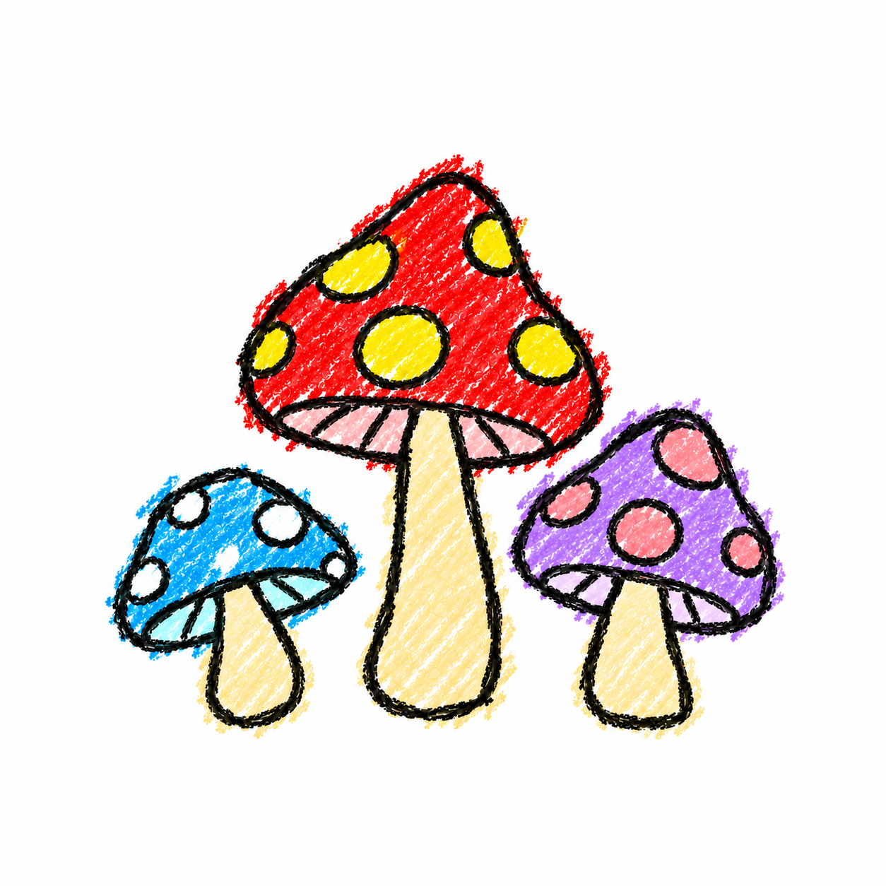Glowing mushroom grove
