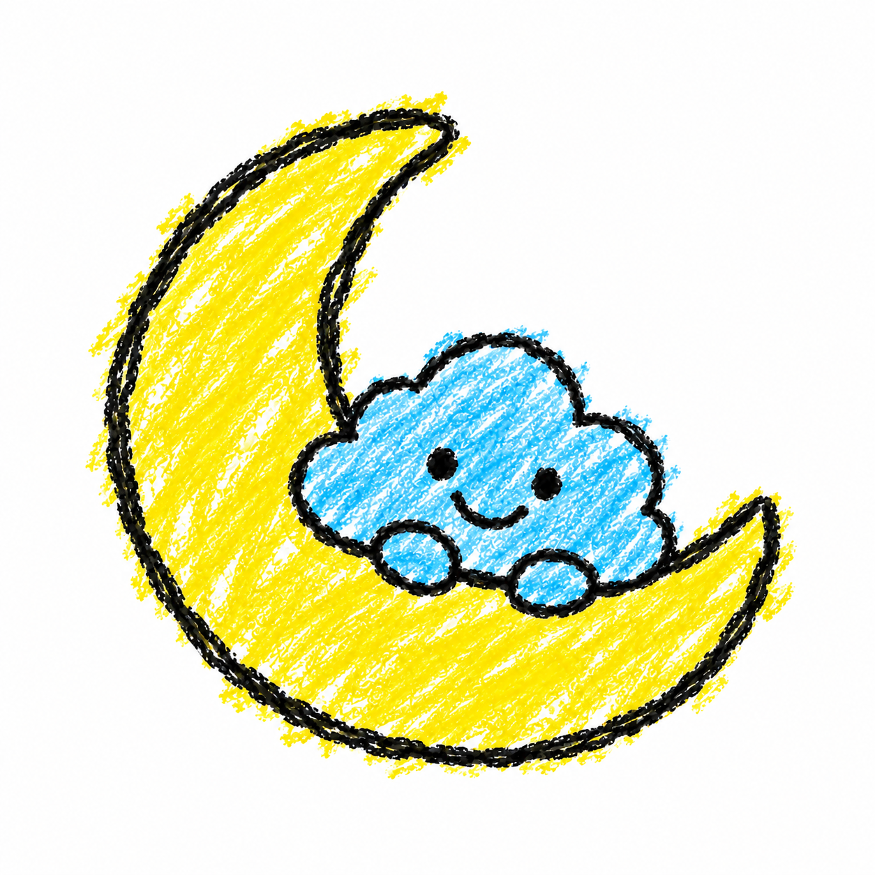 Cloud friend and crescent