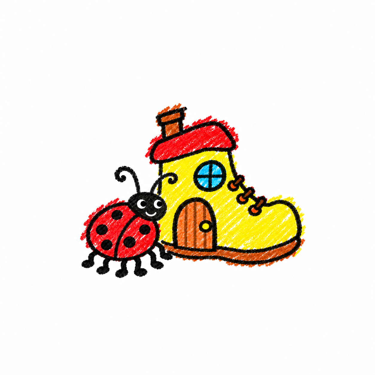 Shoe house and ladybug