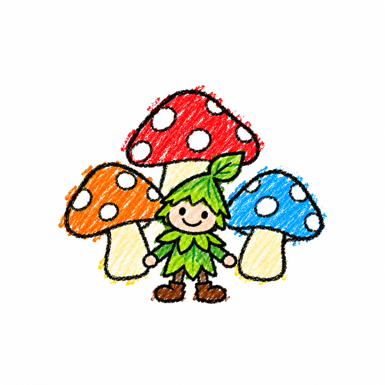 Glowing mushroom grove and forest guardian