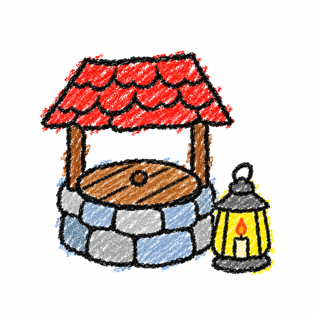 Storybook well and storybook lantern