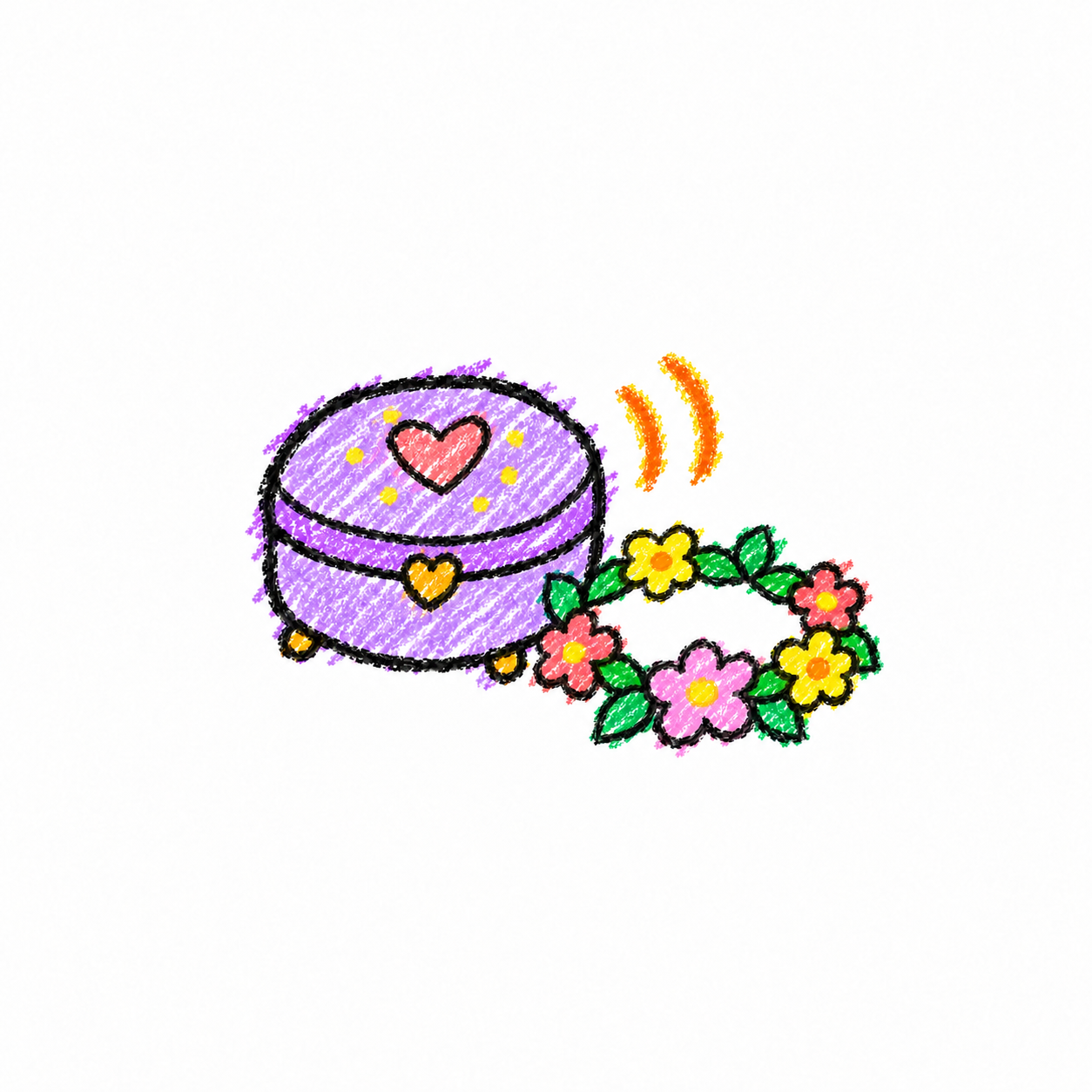 Little music box and flower crown