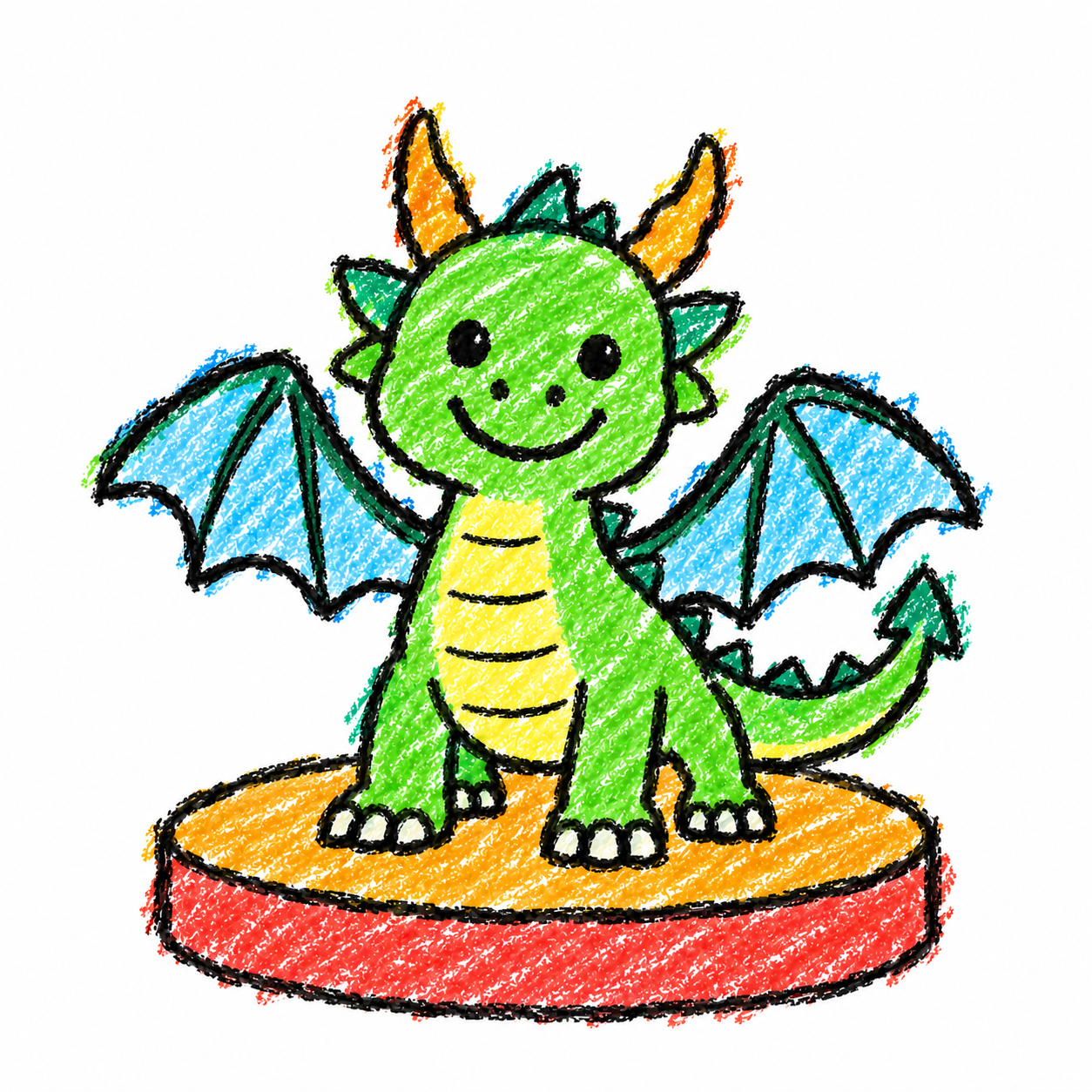 Story stage and friendly dragon