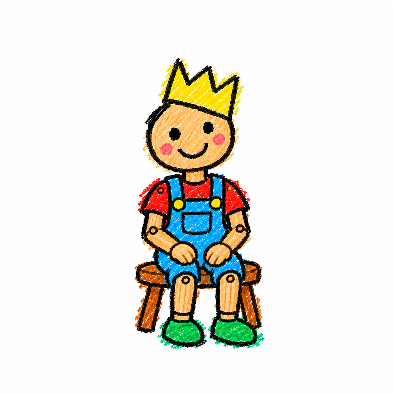 Paper crown and puppet friend